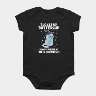 Grumpy Witch Cat Funny Halloween Gift For Cat Lovers Baby Bodysuit